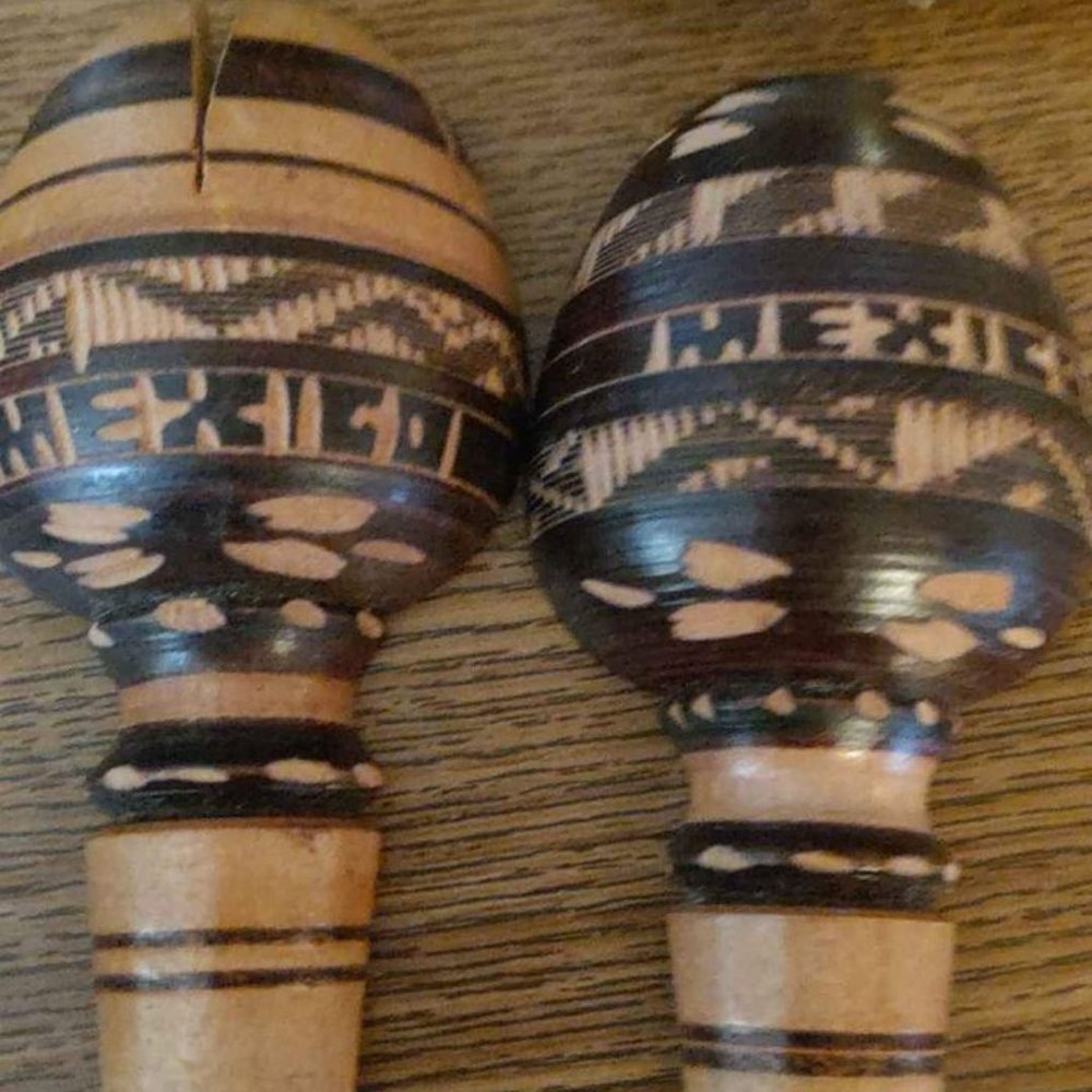Vintage Wooden Hand Carves Wooden Salad Serving Utensils